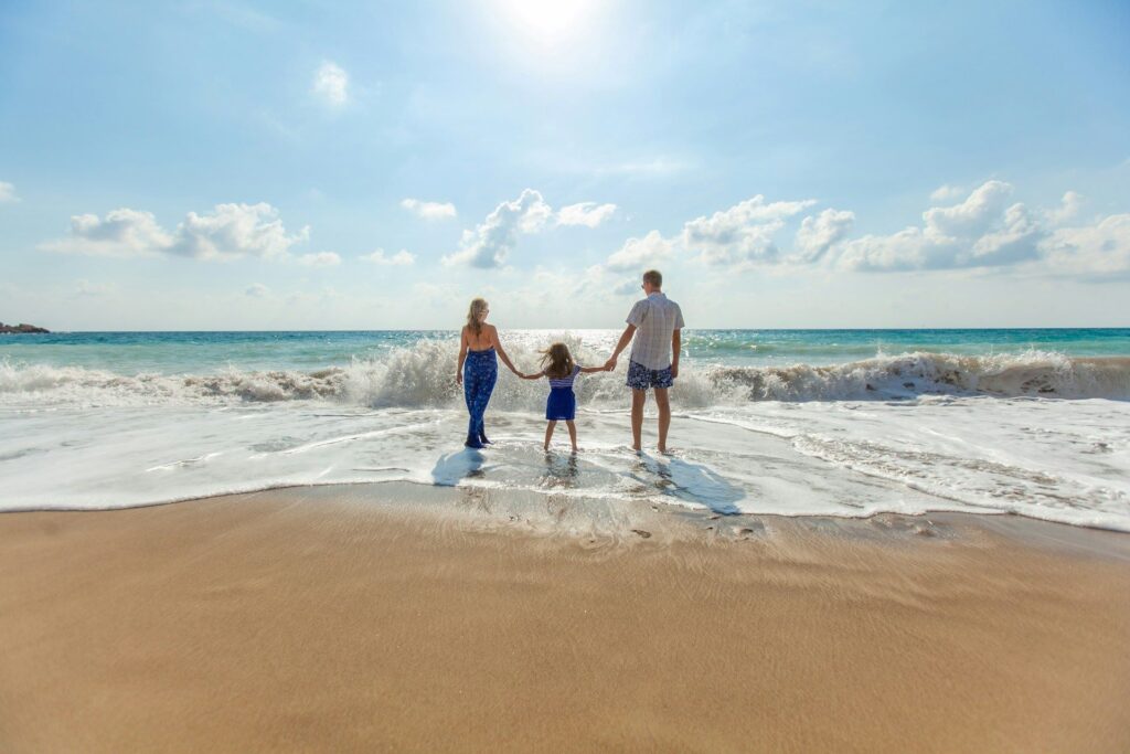 Family enjoying Zanzibar beaches